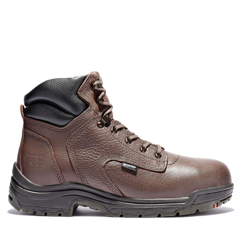 Timberland Μποτακια Εργασίας Ανδρικα Καφε - Pro® Titan® 6" Alloy Toe - Greece 1870623-XJ